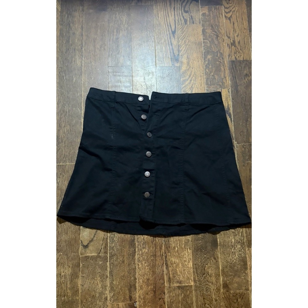 Mossimo Supply Co. Black Button-Front Mini Skirt-size 14